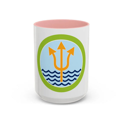 Oceanography (Boy Scout Merit Badge) Accent Coffee Mug-15oz-Pink-Go Mug Yourself