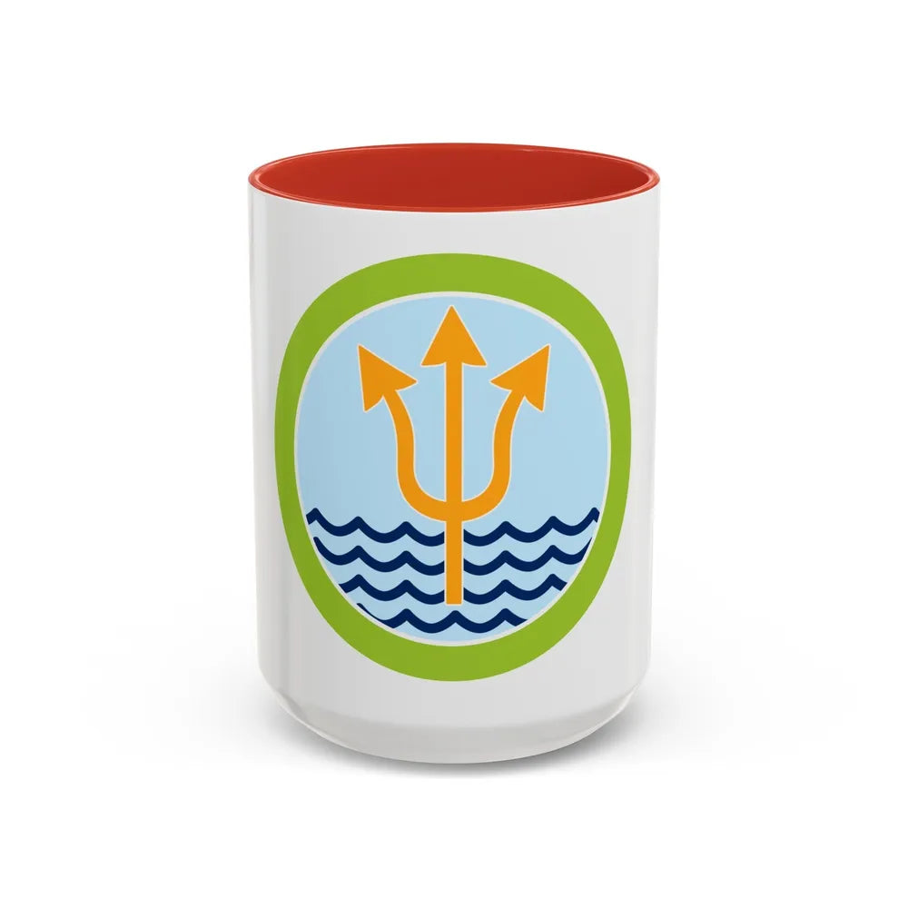 Oceanography (Boy Scout Merit Badge) Accent Coffee Mug-15oz-Red-Go Mug Yourself