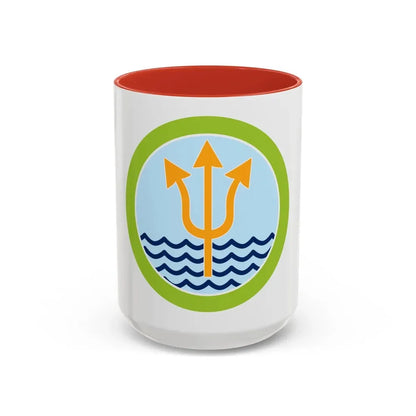 Oceanography (Boy Scout Merit Badge) Accent Coffee Mug 15oz Red - Go Mug Yourself