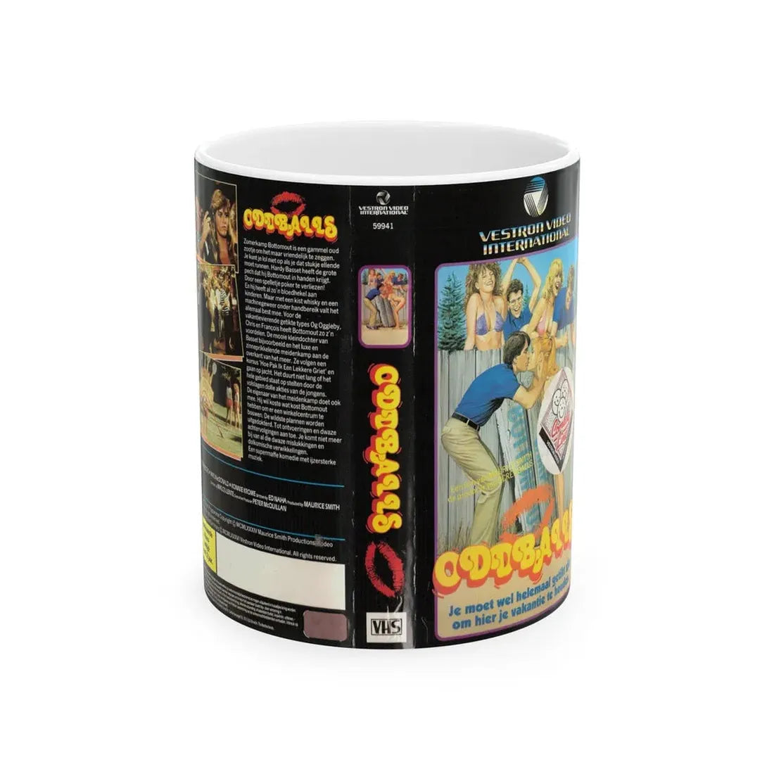 ODDBALLS (VHS COVER) - White Coffee Mug 11oz - Go Mug Yourself