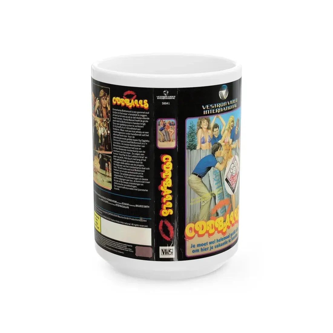 ODDBALLS (VHS COVER) - White Coffee Mug 15oz - Go Mug Yourself