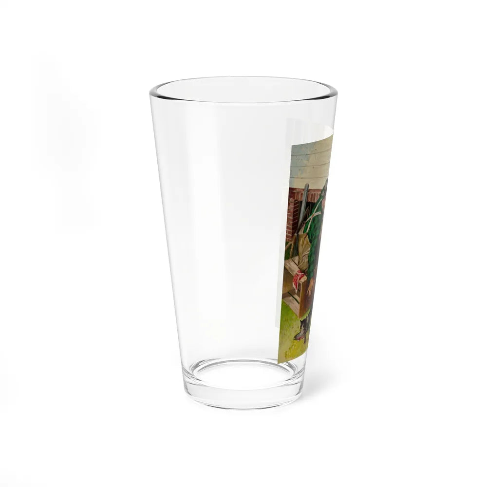 Off with the Fish, Outdoor Life magazine cover (Magazine Illustration) Pint Glass 16oz-Go Mug Yourself