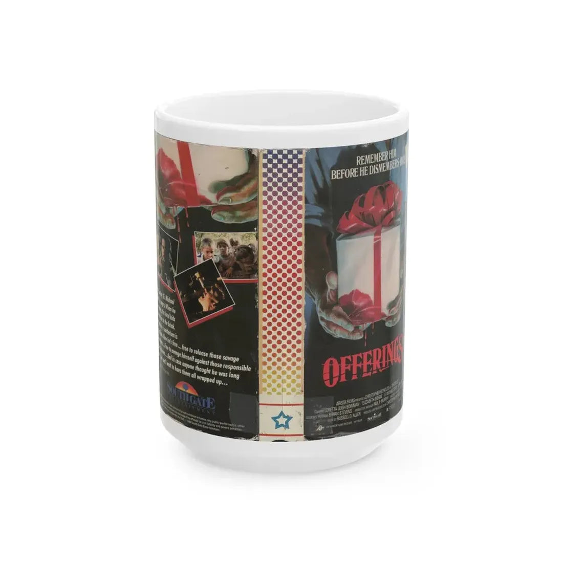 OFFERINGS (VHS COVER) - White Coffee Mug 15oz - Go Mug Yourself