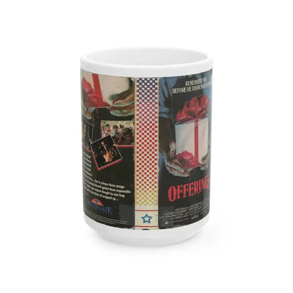 OFFERINGS (VHS COVER) - White Coffee Mug 15oz - Go Mug Yourself