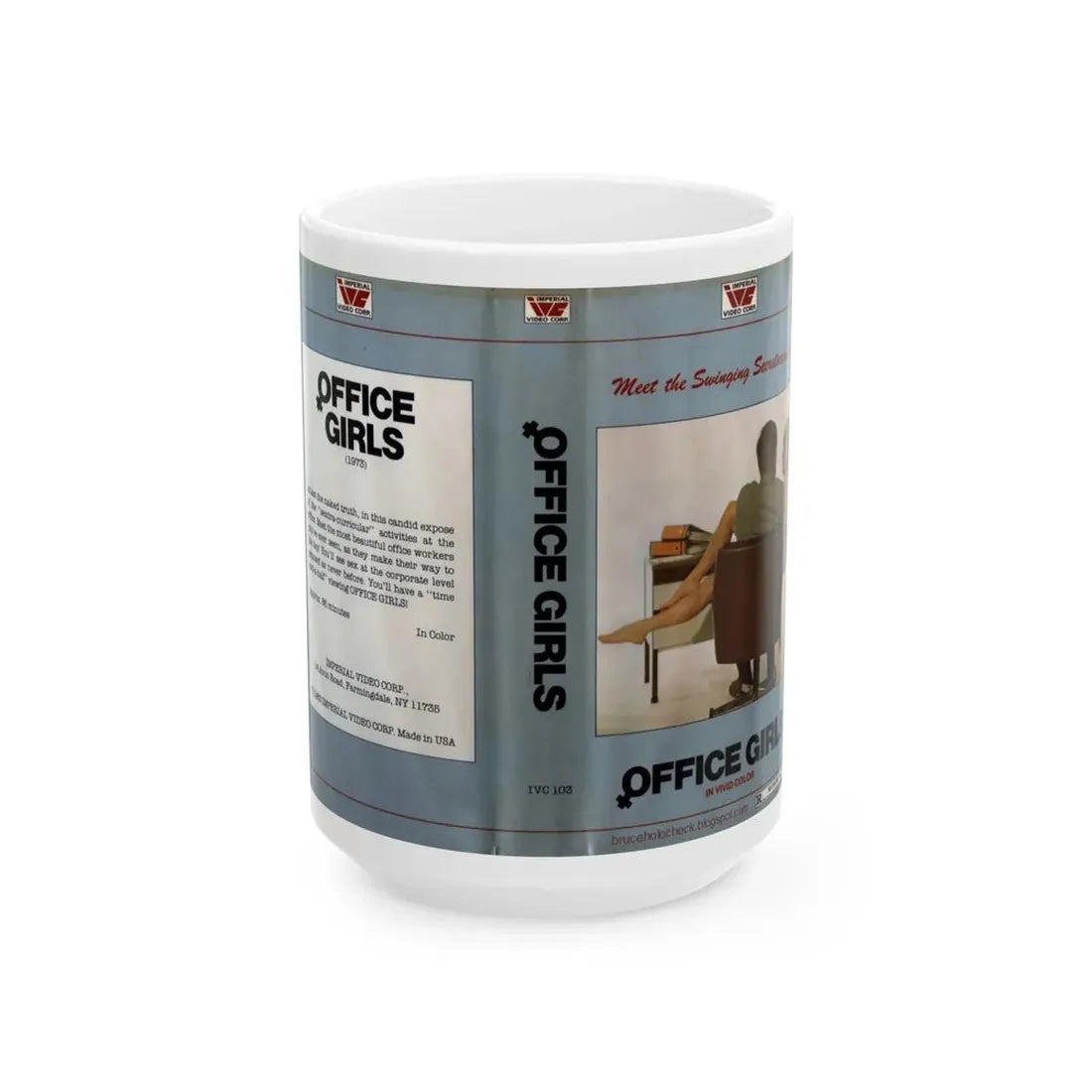 OFFICE GIRLS (VHS COVER) - White Coffee Mug 15oz - Go Mug Yourself