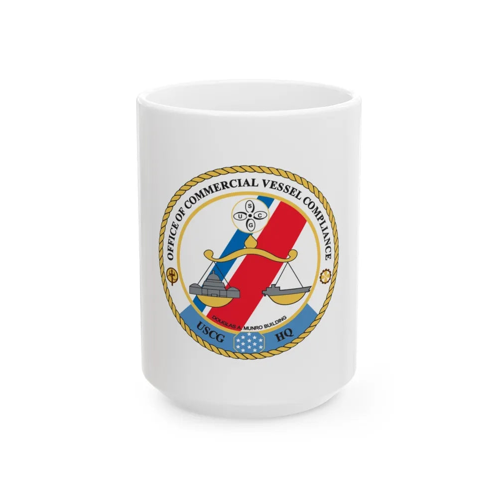 Office of Comm Vessel Cmplnce (U.S. Coast Guard) White Coffee Mug-15oz-Go Mug Yourself