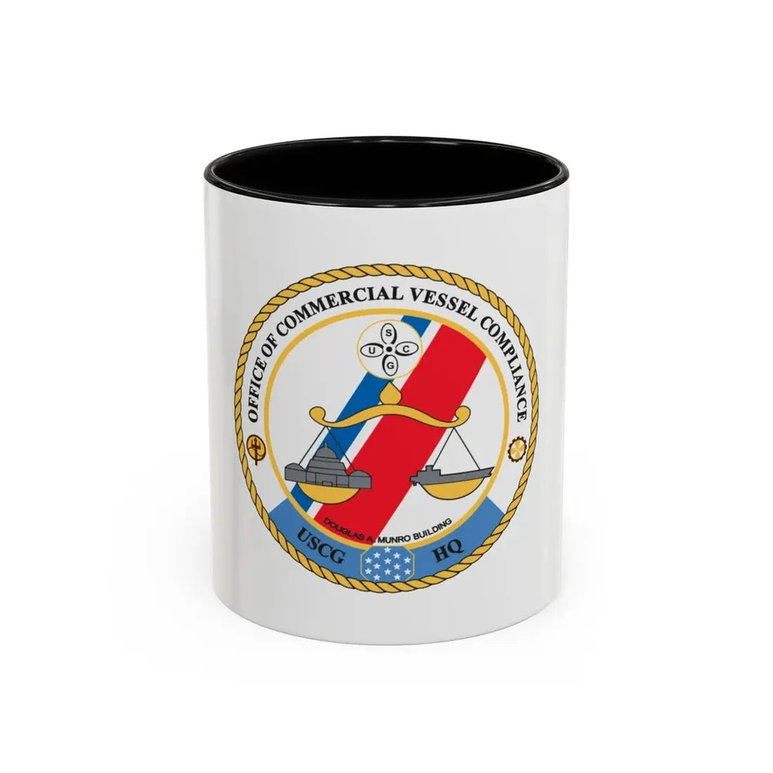 Office of Comm Vessel Cmplnce (U.S. Coast Guard) Accent Coffee Mug 11oz Black - Go Mug Yourself