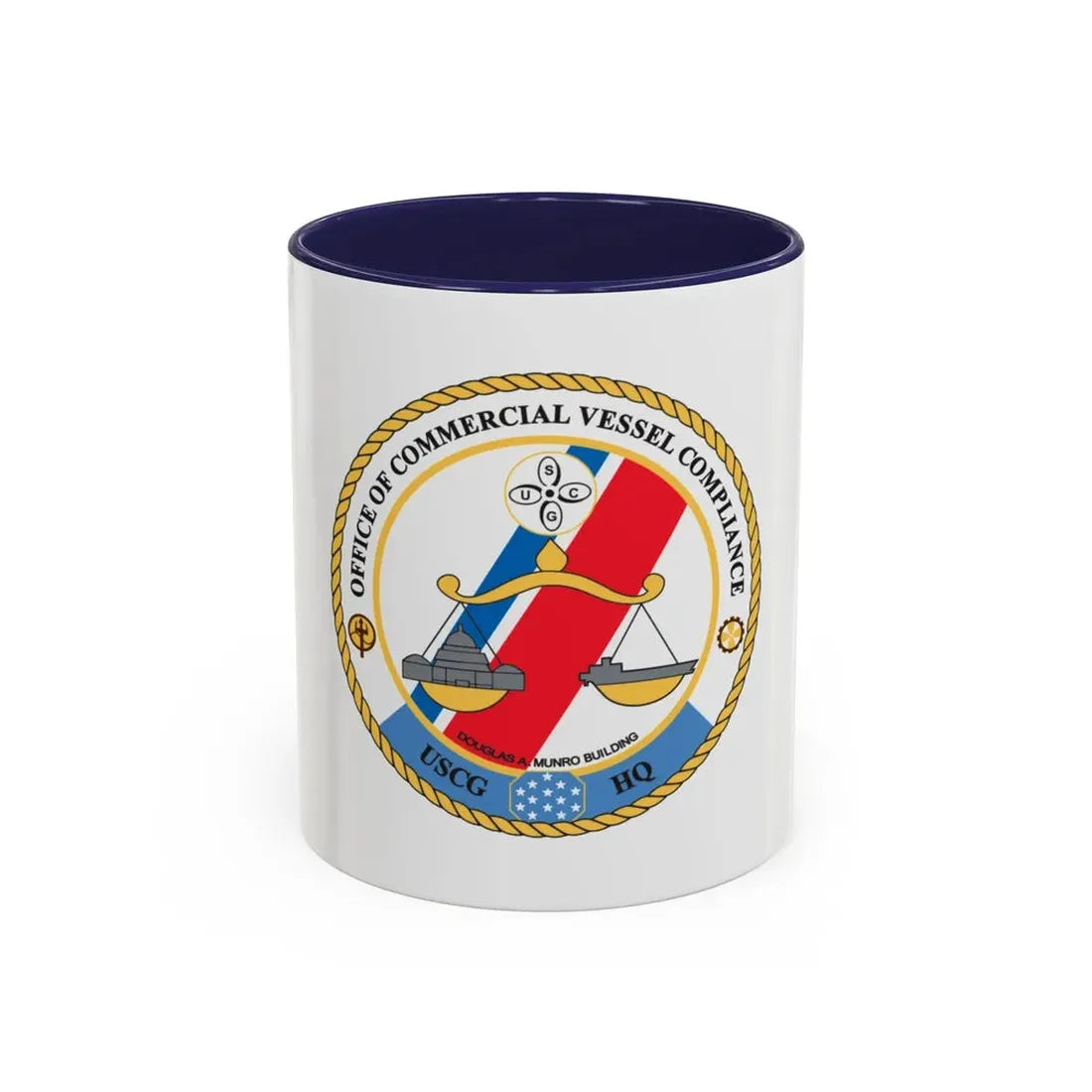 Office of Comm Vessel Cmplnce (U.S. Coast Guard) Accent Coffee Mug 11oz Navy - Go Mug Yourself