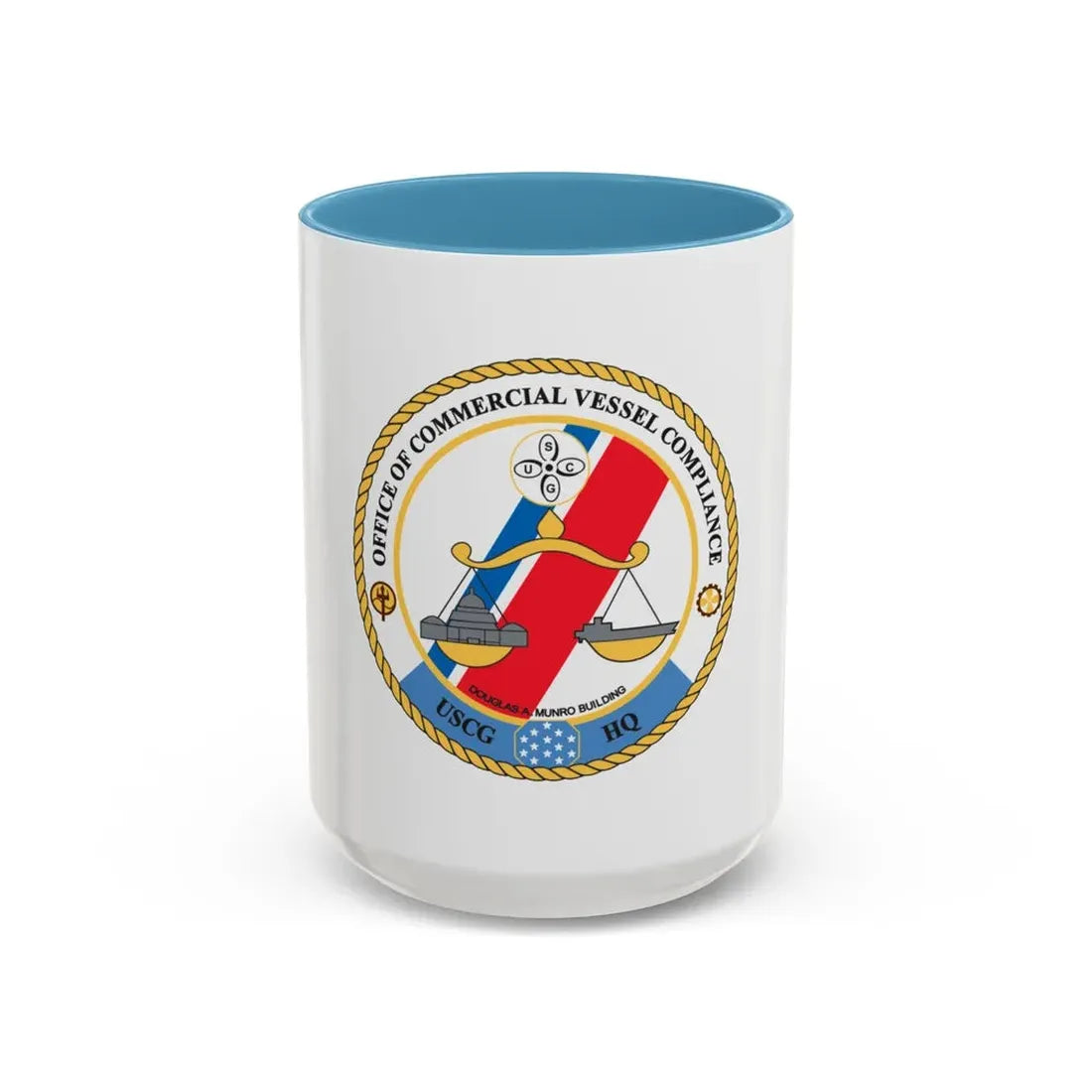Office of Comm Vessel Cmplnce (U.S. Coast Guard) Accent Coffee Mug 15oz Light Blue - Go Mug Yourself