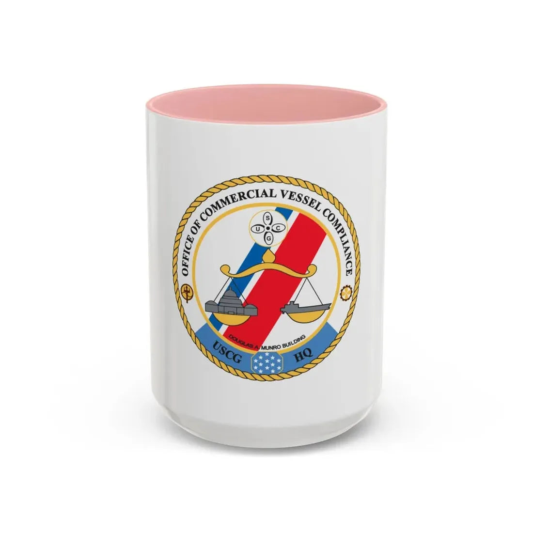 Office of Comm Vessel Cmplnce (U.S. Coast Guard) Accent Coffee Mug 15oz Pink - Go Mug Yourself
