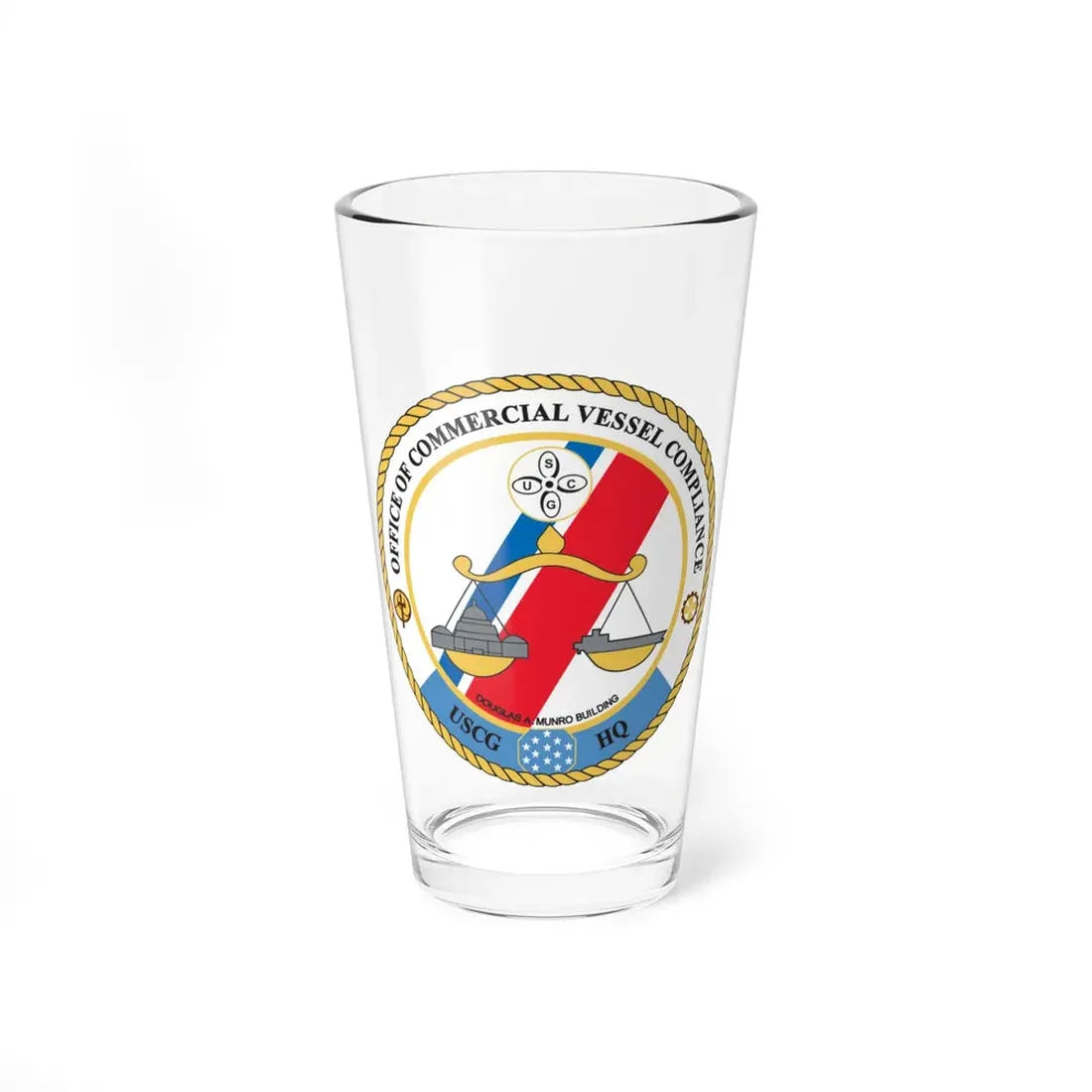 Office of Comm Vessel Cmplnce (U.S. Coast Guard) Pint Glass 16oz 16oz - Go Mug Yourself