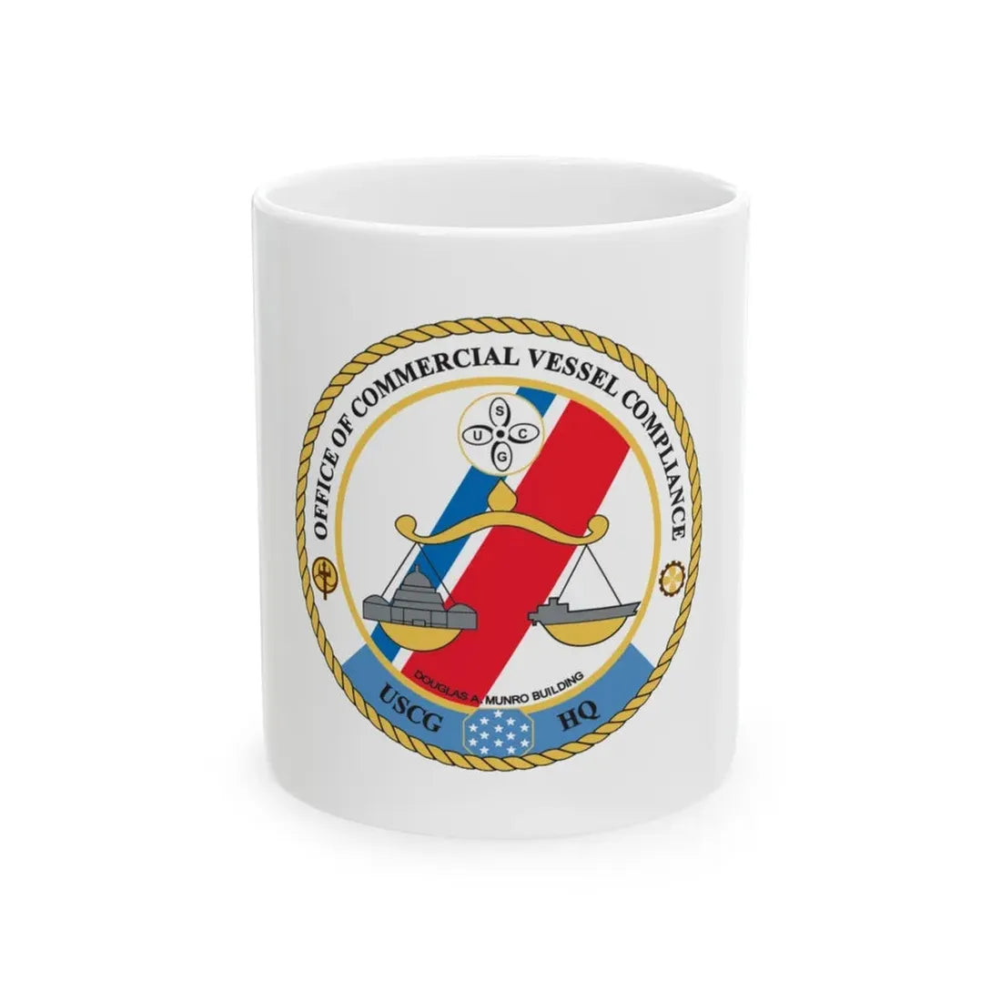 Office of Comm Vessel Cmplnce (U.S. Coast Guard) White Coffee Mug 11oz - Go Mug Yourself