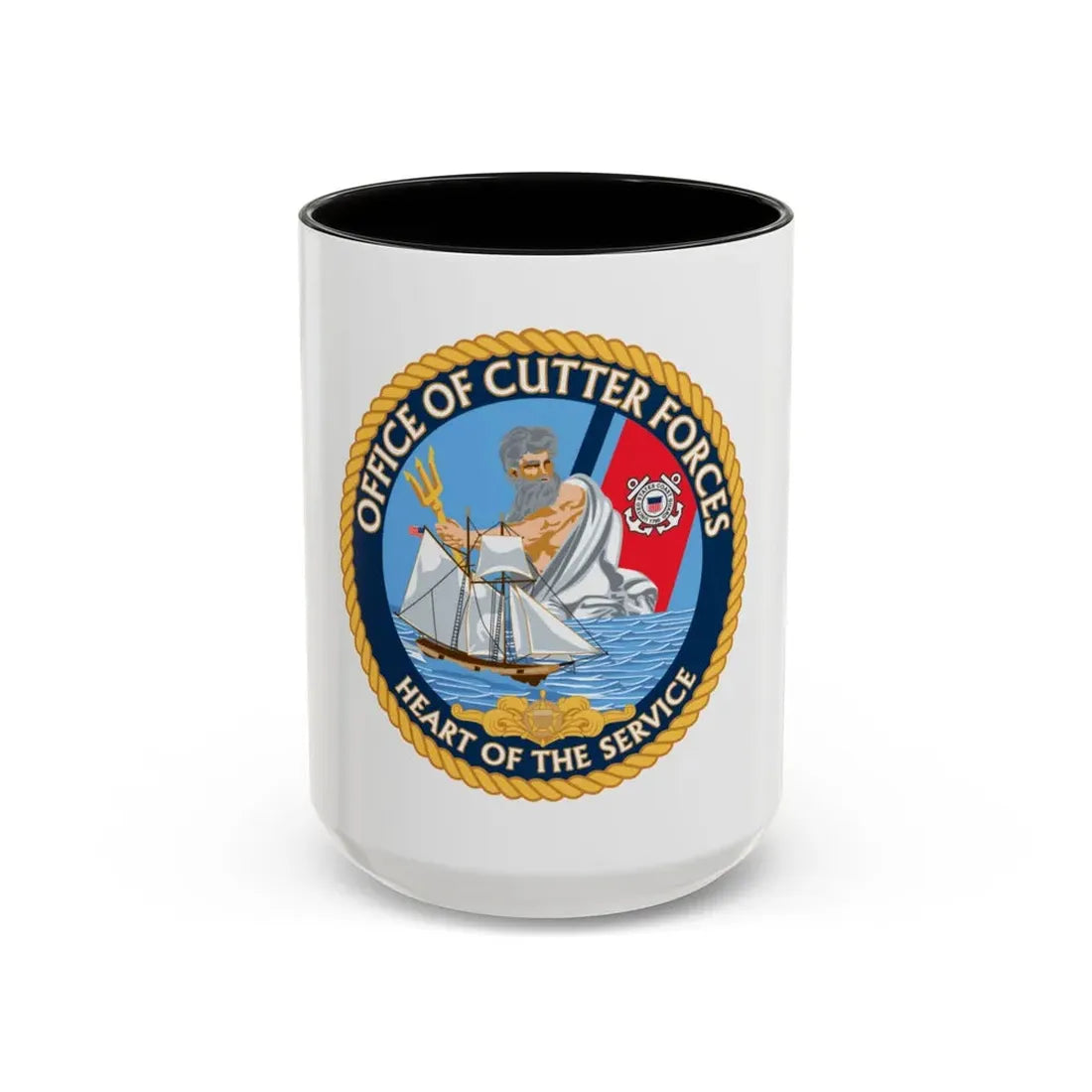 Office of Cutter Forces (U.S. Coast Guard) Accent Coffee Mug 15oz Black - Go Mug Yourself