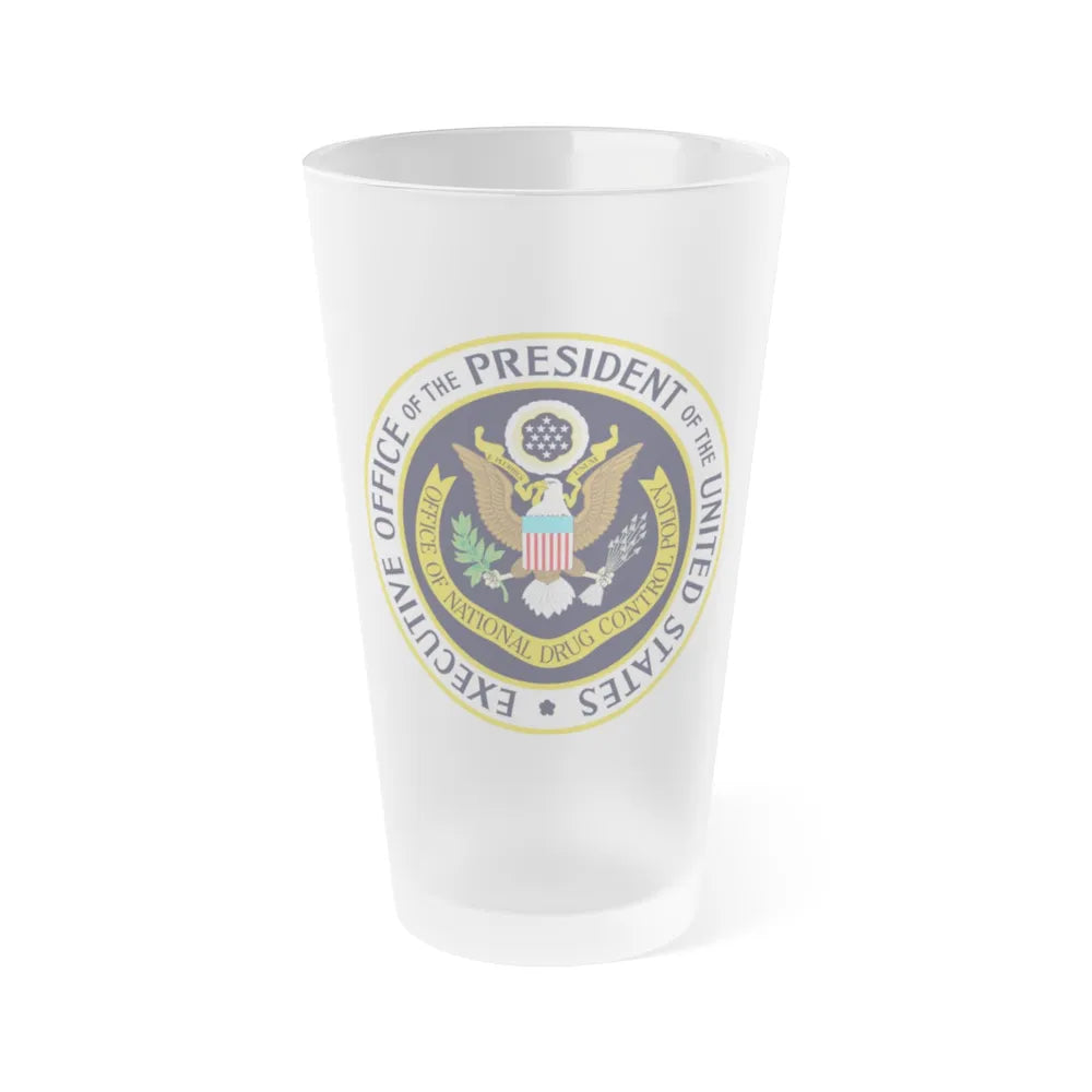 Office of National Drug Control Policy - Frosted Pint Glass 16oz-16oz-Frosted-Go Mug Yourself