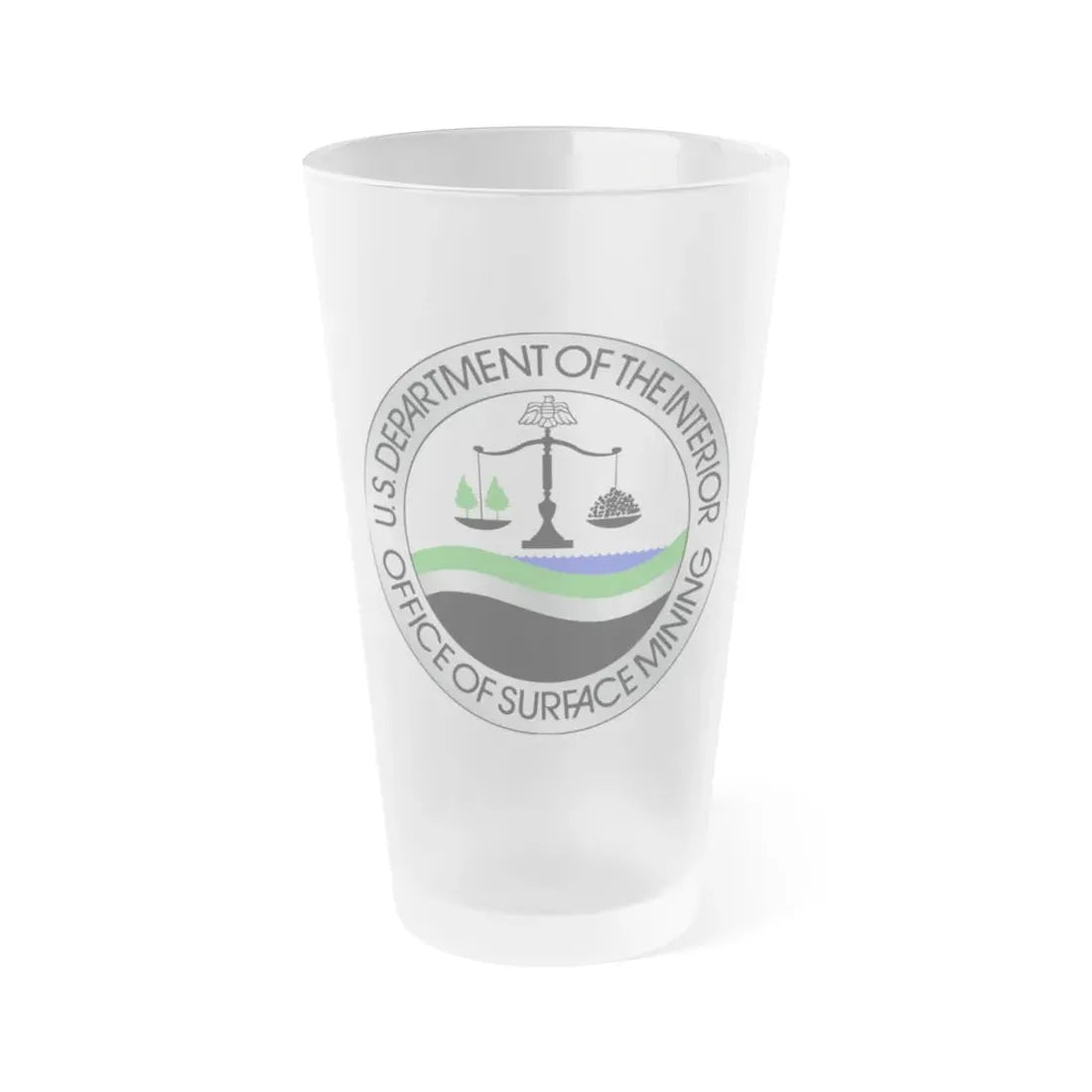 Office of Surface Mining - Frosted Pint Glass 16oz 16oz Frosted - Go Mug Yourself
