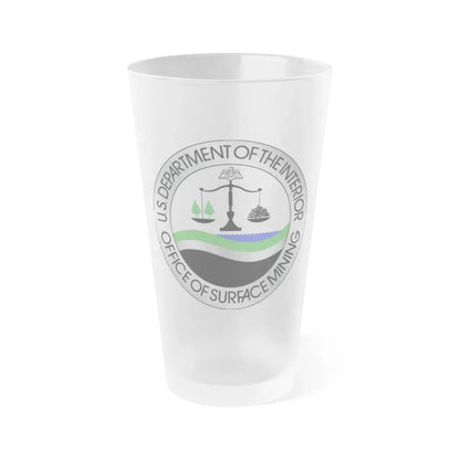 Office of Surface Mining - Frosted Pint Glass 16oz 16oz Frosted - Go Mug Yourself