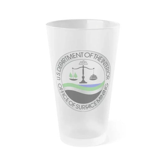 Office of Surface Mining - Frosted Pint Glass 16oz 16oz Frosted - Go Mug Yourself