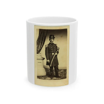 Officer David Hunter, Full-Length Portrait In Full Military Dress, Standing, Holding Sword, Facing Front (U.S. Civil War) White Coffee Mug 11oz - Go Mug Yourself