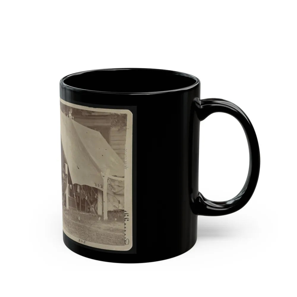 Officers Relaxing Outside A Tent (U.S. Civil War) Black Coffee Mug-Go Mug Yourself