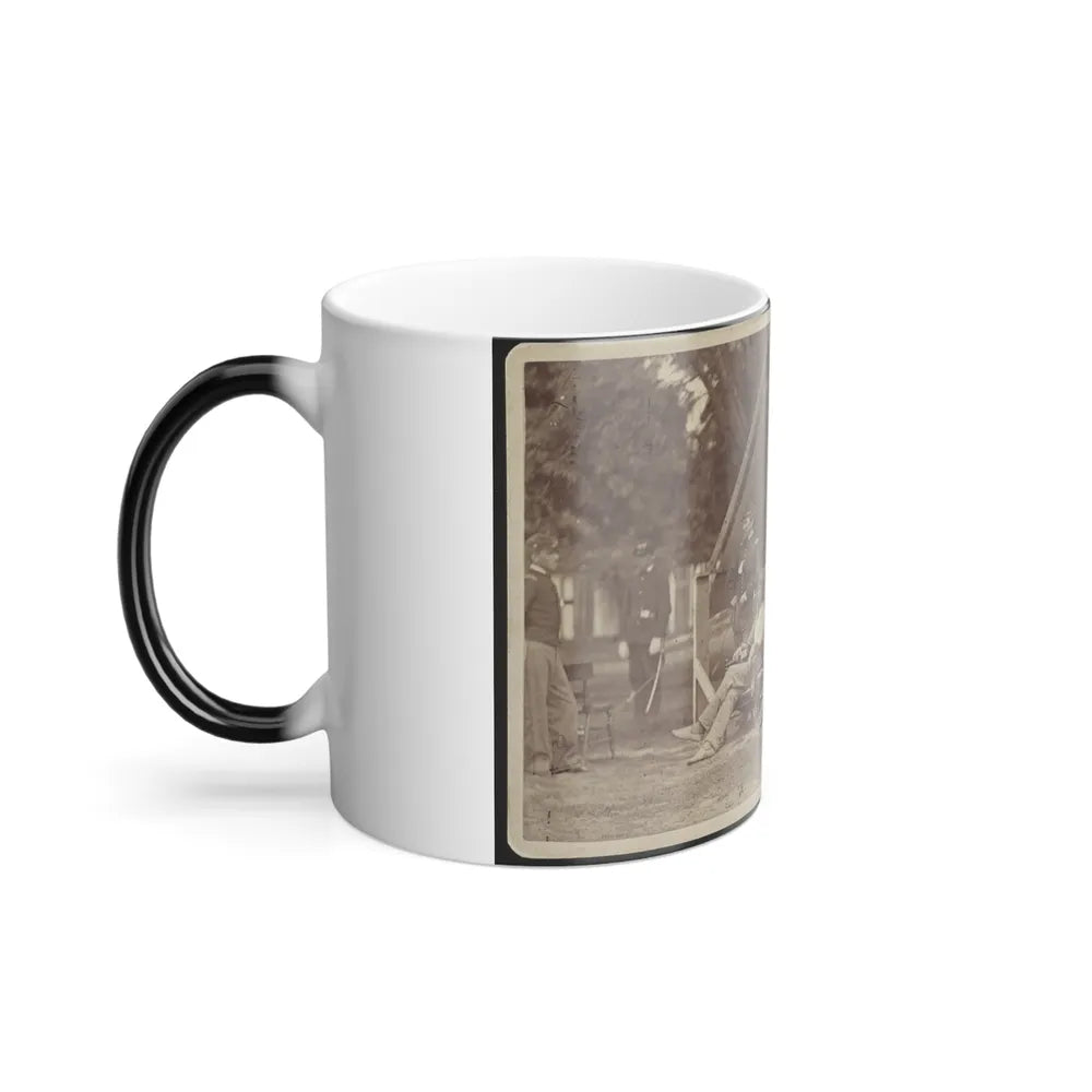 Officers Relaxing Outside a Tent (U.S. Civil War) Color Changing Coffee Mug 11oz-Go Mug Yourself