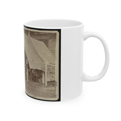 Officers Relaxing Outside A Tent (U.S. Civil War) White Coffee Mug-Go Mug Yourself