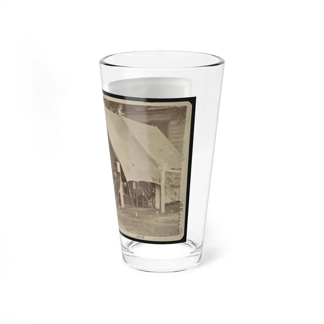 Officers Relaxing Outside A Tent (U.S. Civil War) Pint Glass 16oz - Go Mug Yourself