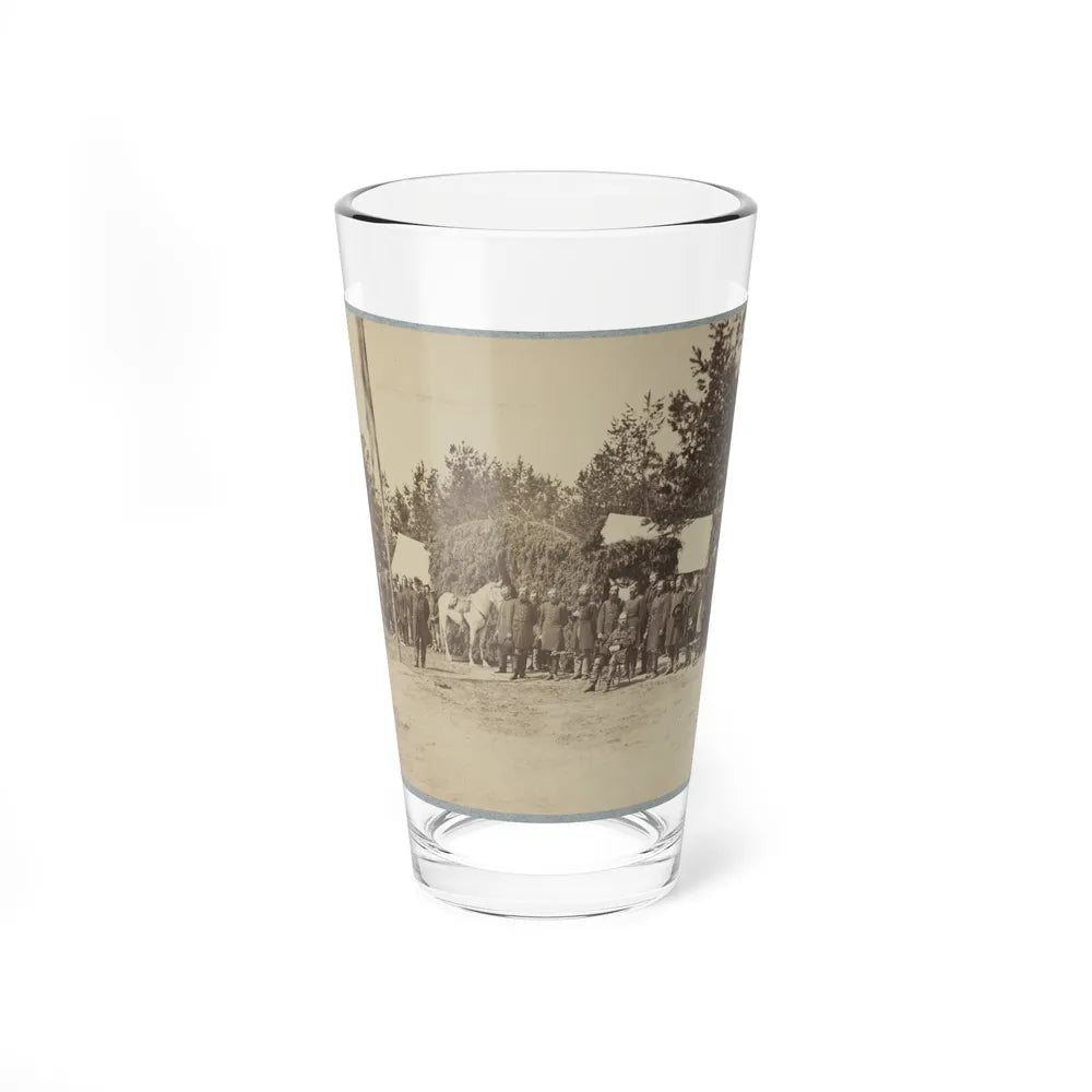 Officers Stand In Line By A Flagpole (U.S. Civil War) Pint Glass 16oz-16oz-Go Mug Yourself