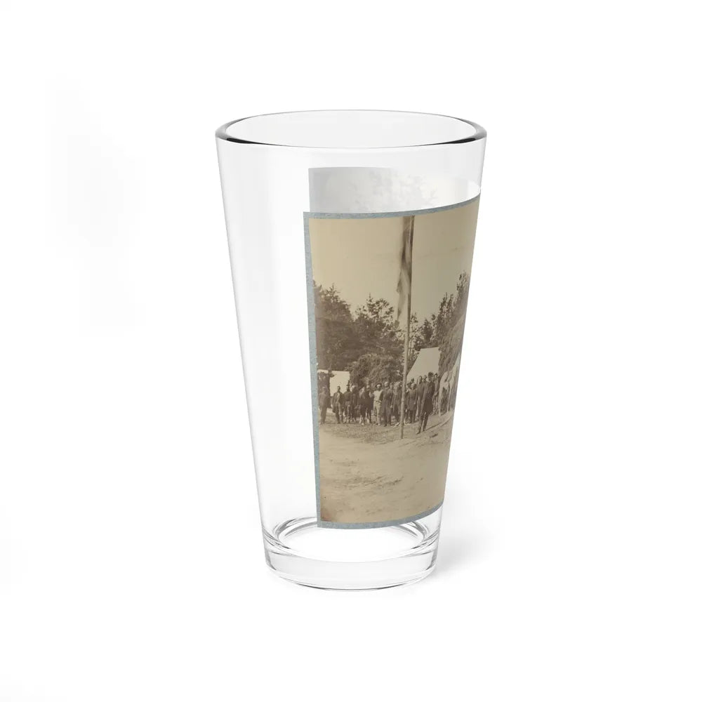 Officers Stand In Line By A Flagpole (U.S. Civil War) Pint Glass 16oz-Go Mug Yourself