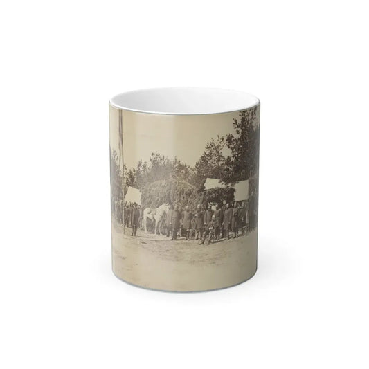 Officers Stand in Line by a Flagpole (U.S. Civil War) Color Changing Coffee Mug 11oz Default Title 11oz - Go Mug Yourself