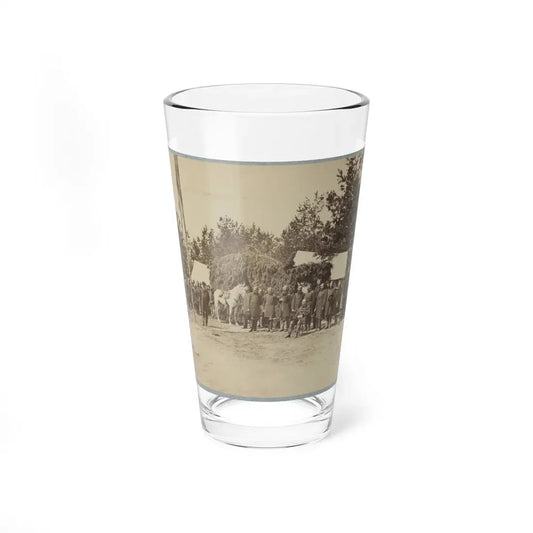 Officers Stand In Line By A Flagpole (U.S. Civil War) Pint Glass 16oz 16oz - Go Mug Yourself