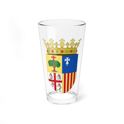 Official Coat of Arms of Aragon (Spain) (Coat of Arms) Pint Glass 16oz 16oz - Go Mug Yourself