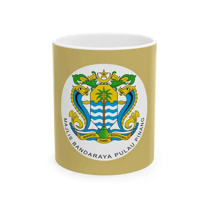 Official flag of the Penang Island City Council (Malaysia) White Coffee Mug 11oz - Go Mug Yourself