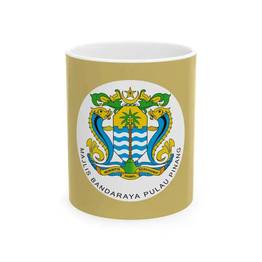 Official flag of the Penang Island City Council (Malaysia) White Coffee Mug 11oz - Go Mug Yourself
