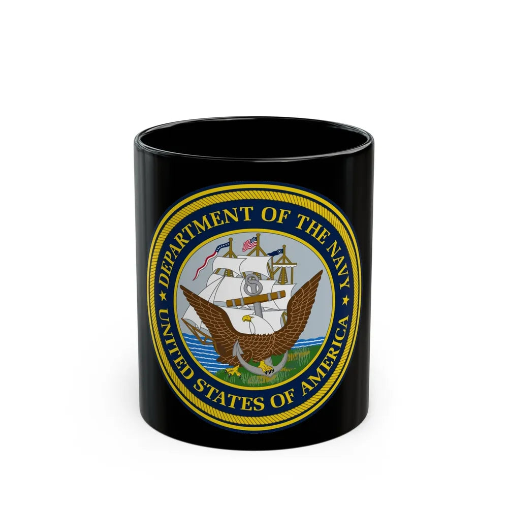 Official Seal of the Department of the Navy (U.S. Navy) Black Coffee Mug-11oz-Go Mug Yourself