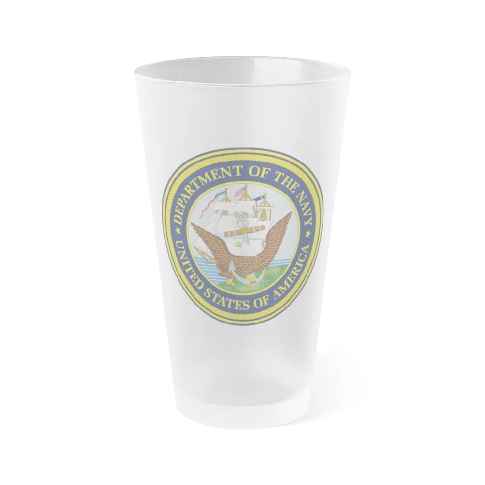 Official Seal of the Department of the Navy (U.S. Navy) Frosted Pint Glass 16oz-Go Mug Yourself