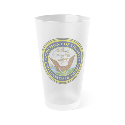 Official Seal of the Department of the Navy (U.S. Navy) Frosted Pint Glass 16oz-Go Mug Yourself