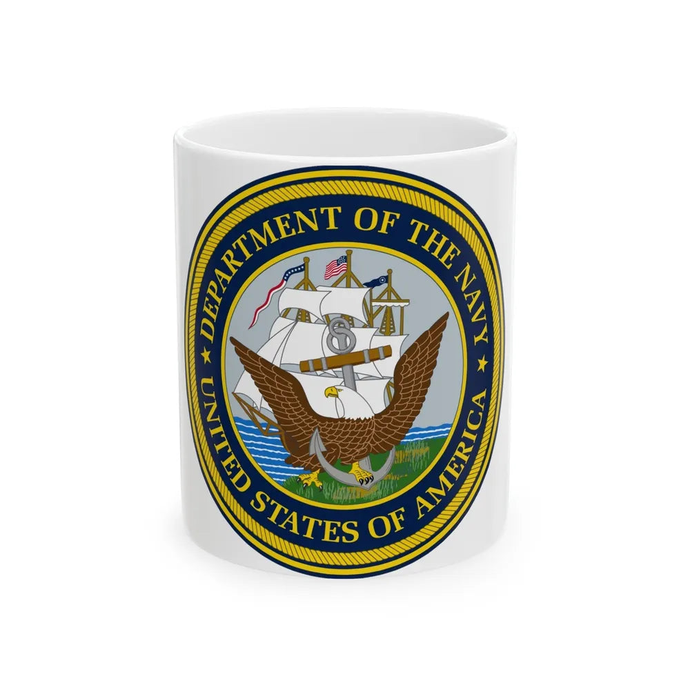 Official Seal of the Department of the Navy (U.S. Navy) White Coffee Mug-11oz-Go Mug Yourself