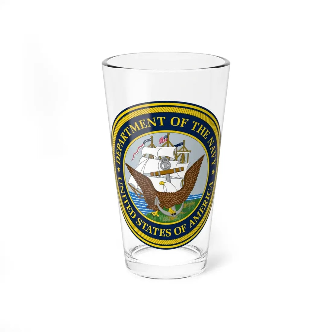 Official Seal of the Department of the Navy (U.S. Navy) Pint Glass 16oz 16oz - Go Mug Yourself