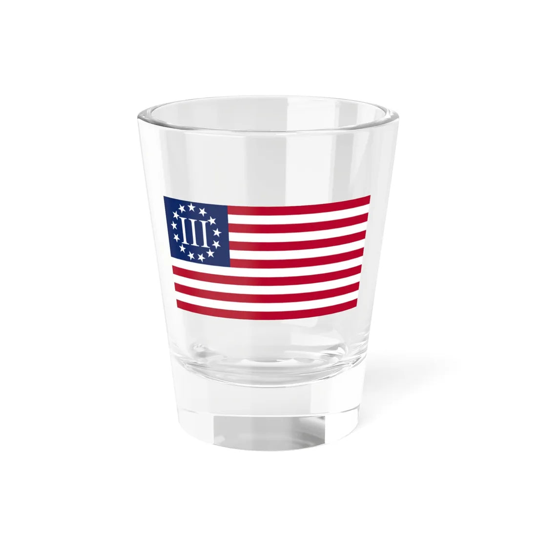 Official Three Percent Flag (United States) Shot Glass 1.5oz 1.5oz - Go Mug Yourself