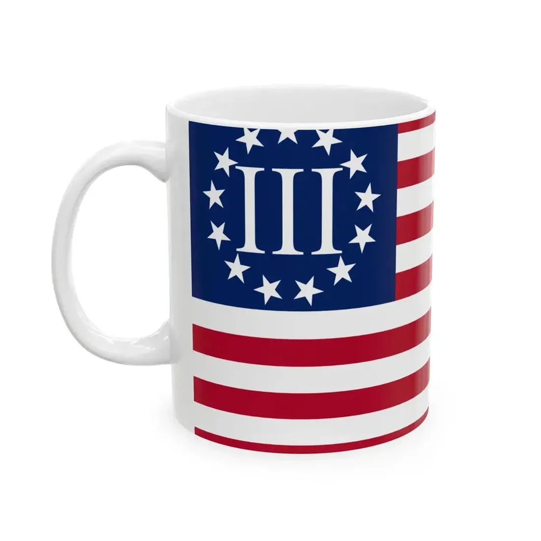 Official Three Percent Flag (United States) White Coffee Mug - Go Mug Yourself