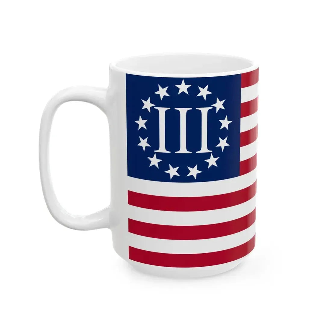 Official Three Percent Flag (United States) White Coffee Mug - Go Mug Yourself