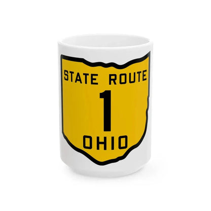 OH-1 1920 (Ohio) (Road Sign) White Coffee Mug 15oz - Go Mug Yourself