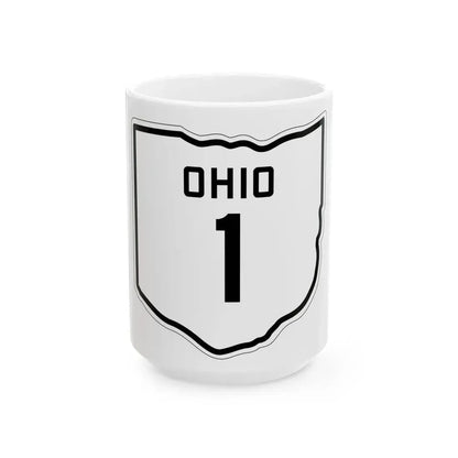 OH-1 1927 (Ohio) (Road Sign) White Coffee Mug 15oz - Go Mug Yourself