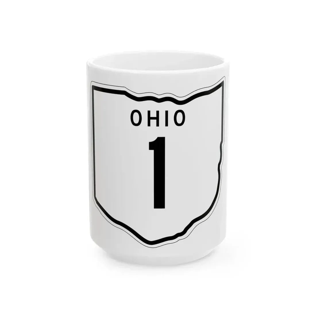 OH-1 1948 (Ohio) (Road Sign) White Coffee Mug 15oz - Go Mug Yourself