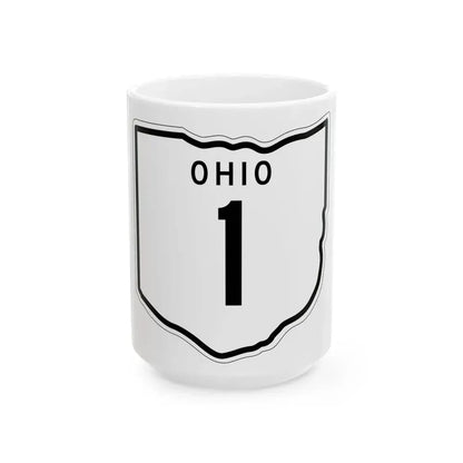 OH-1 1948 (Ohio) (Road Sign) White Coffee Mug 15oz - Go Mug Yourself