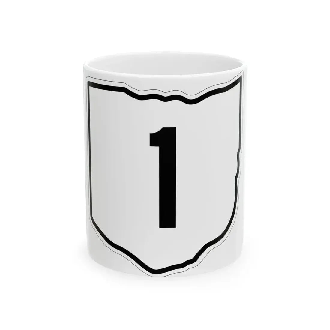 OH-1 1960 (Ohio) (Road Sign) White Coffee Mug 11oz - Go Mug Yourself