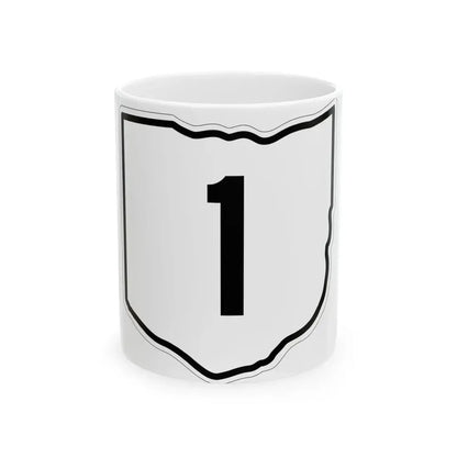 OH-1 1960 (Ohio) (Road Sign) White Coffee Mug 11oz - Go Mug Yourself