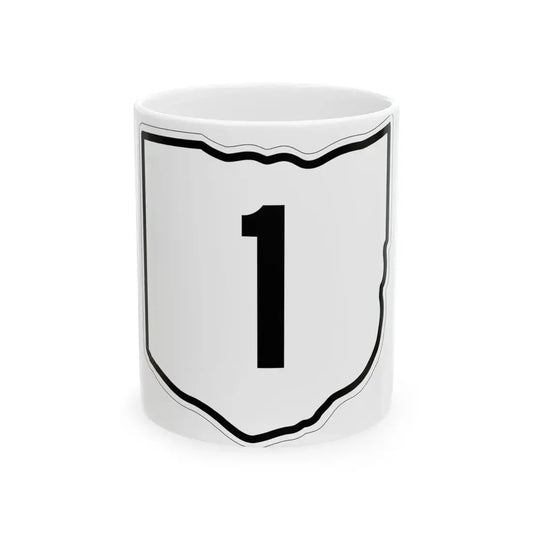 OH-1 1960 (Ohio) (Road Sign) White Coffee Mug 11oz - Go Mug Yourself