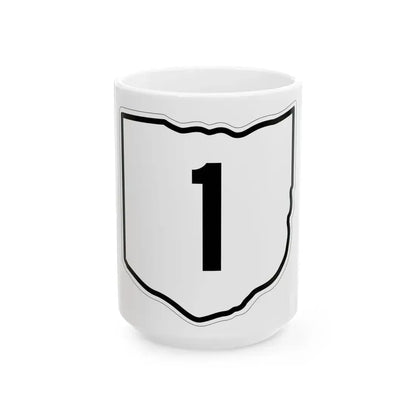 OH-1 1960 (Ohio) (Road Sign) White Coffee Mug 15oz - Go Mug Yourself