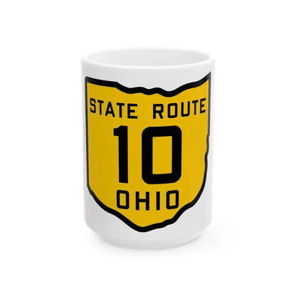 OH-10 1920 (Ohio) (Road Sign) White Coffee Mug 15oz - Go Mug Yourself